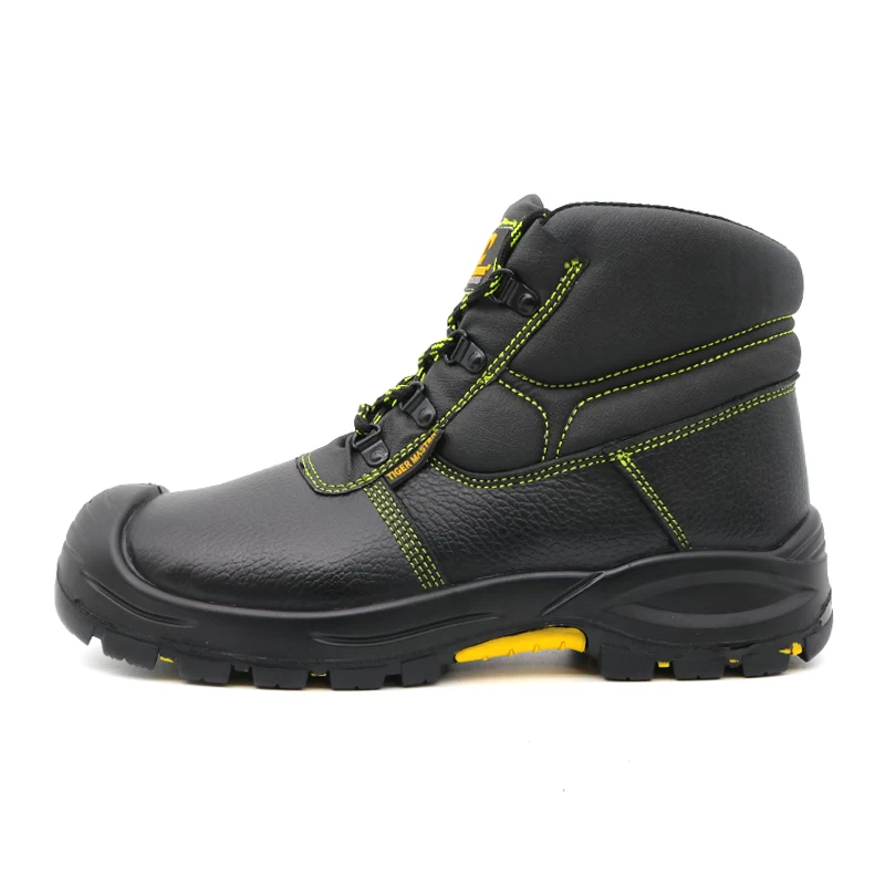 الصين TM167 جلد أسود يمنع ثقب أحذية السلامة التعدين مع غطاء إصبع القدم الصلب الصانع