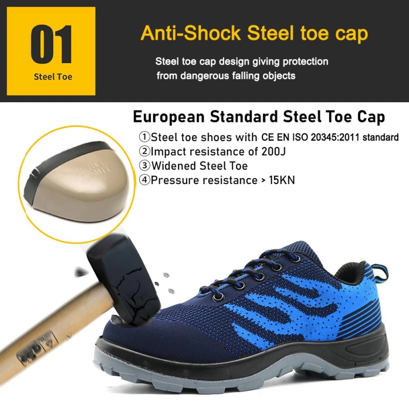 China TM214P Sapatos de segurança esportivos com sola de PU antiderrapante com biqueira de aço e placa intermediária de aço fabricante