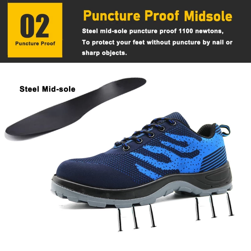 Chine TM214P Chaussures de sécurité de type sport à semelle en PU antidérapante avec plaque intermédiaire en acier à embout en acier fabricant