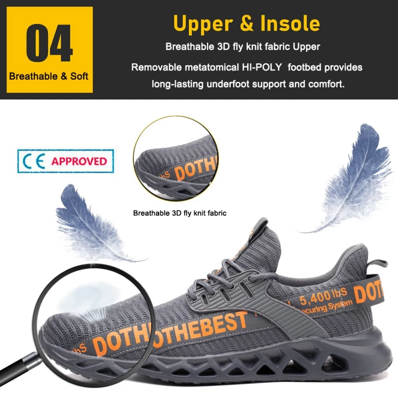 porcelana TM262 Suela de EVA suave, zapatillas de deporte con punta de acero antiperforación, zapatos de seguridad ligeros fabricante
