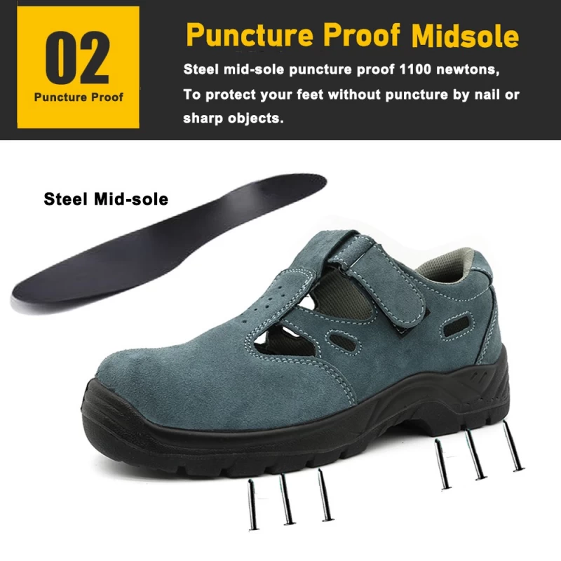 porcelana Suela de PU antideslizante TM265 para evitar pinchazos, zapatos de seguridad de verano con punta de acero para hombres fabricante