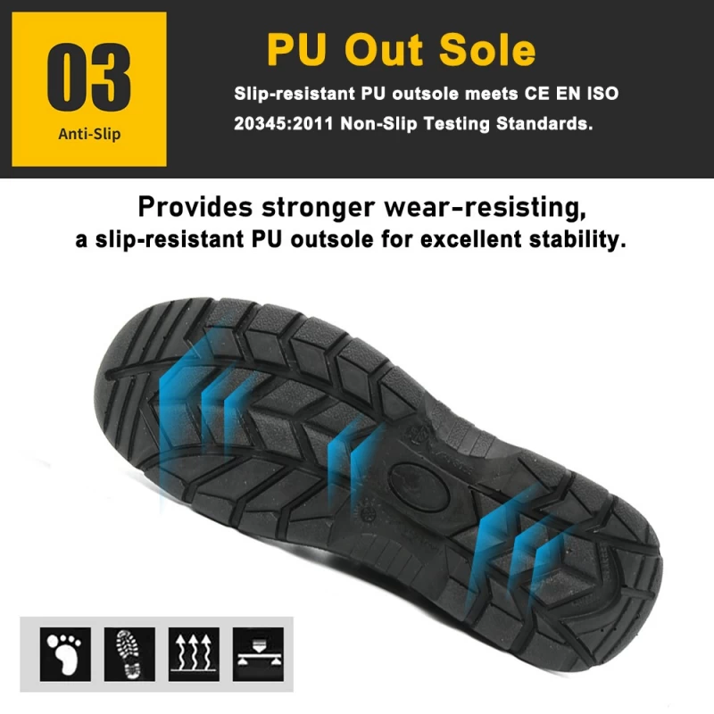 China TM265 Anti slip PU sole prevent puncture steel toe summer safety shoes for men manufacturer