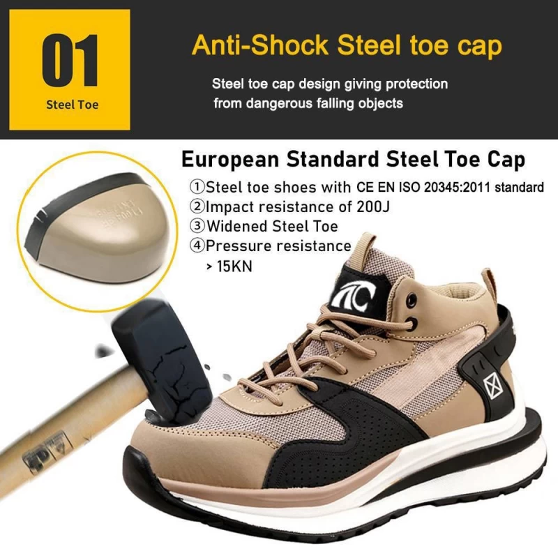 China TM267 Non slip PU sole anti puncture steel toe sneakers safety shoes for men manufacturer