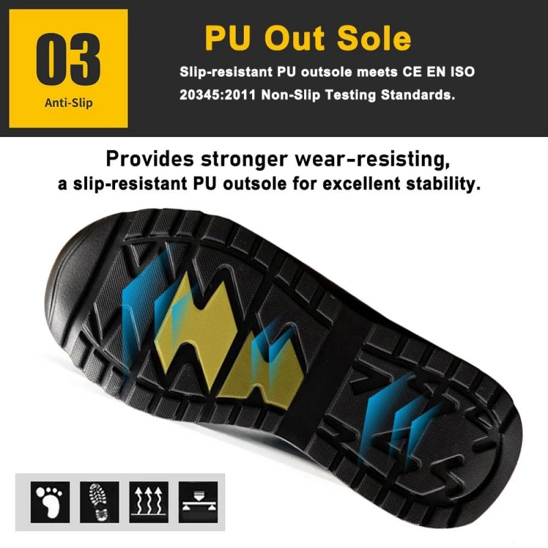 中国 TM267G 滑りにくい PU ソールがパンクを防ぐ鋼つま先の安全スニーカー靴 メーカー