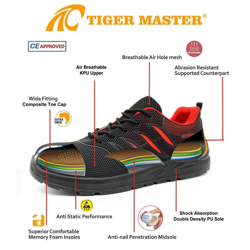 China TM272 Anti slip PU sole KPU upper composite toe safety shoes for women manufacturer