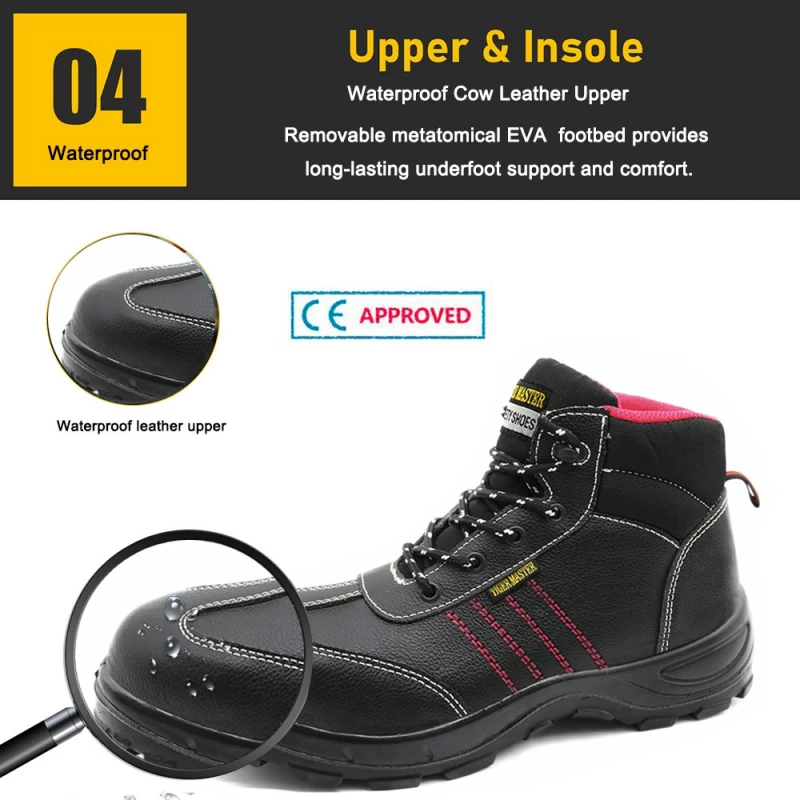China TM077 antiderrapante sola de PU sapatos impermeáveis ​​de segurança com biqueira de aço fabricante