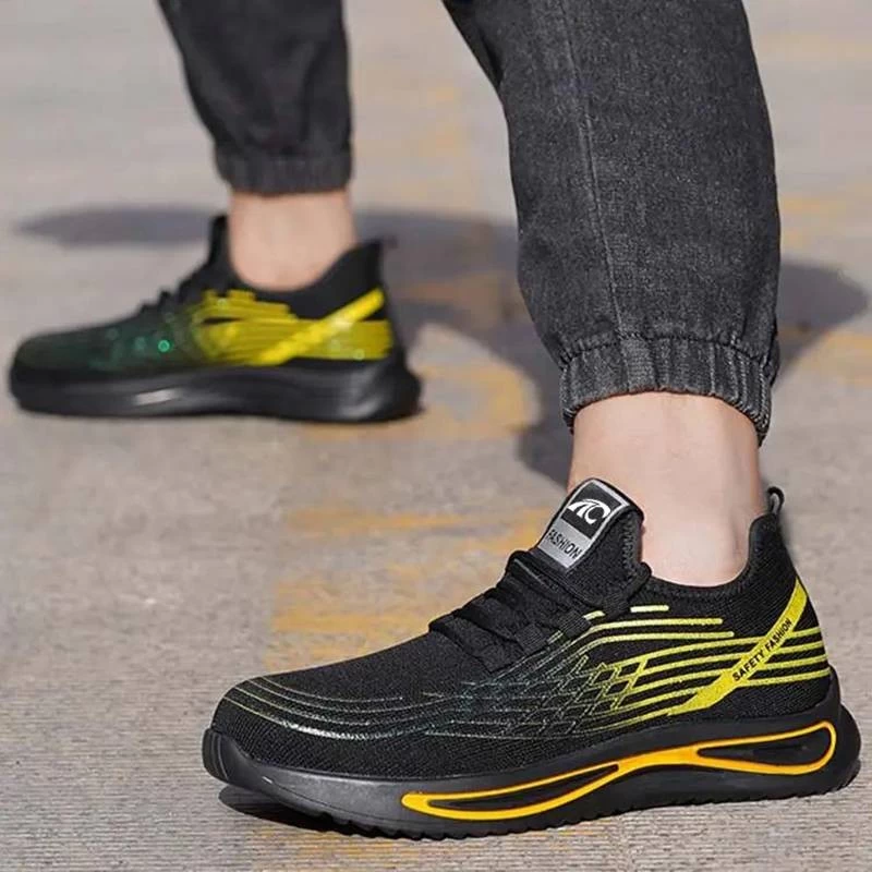 Китай TM3056 Нескользящая полиуретановая подошва, легкие кроссовки со стальным носком, защитная обувь, модная обувь производителя