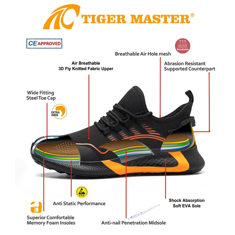 中国 TM3057 防滑舒适EVA鞋底男士钢趾安全鞋运动 制造商