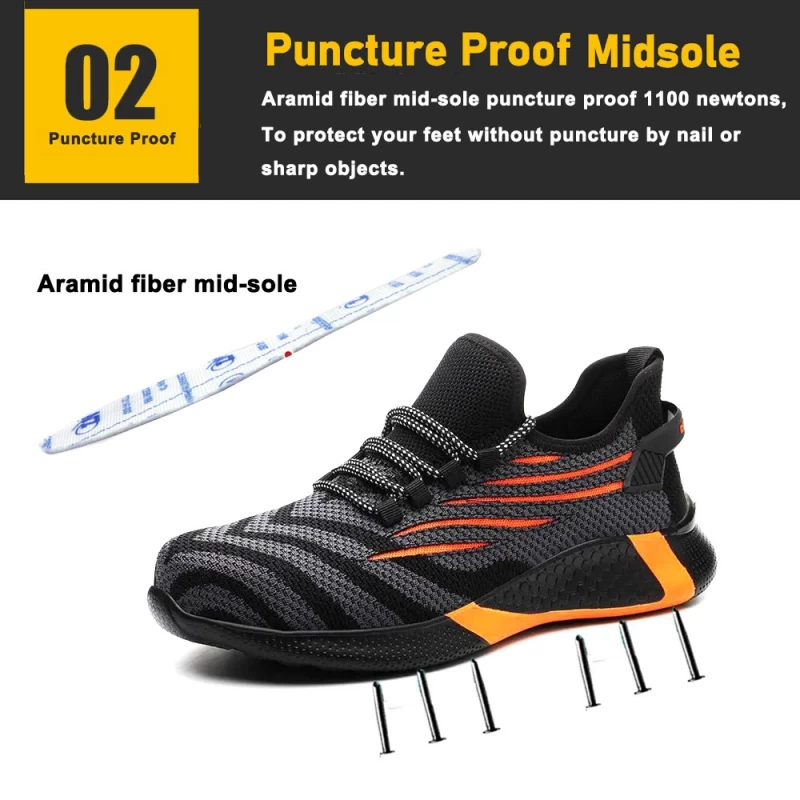 China TM3058 Anti slip puncture proof steel toe anti static fashion safety shoes sneaker manufacturer