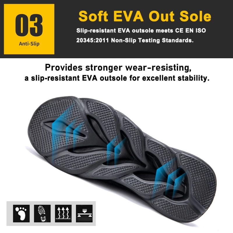中国 TM3060 高安克软EVA鞋底钢趾女式轻便安全鞋 制造商