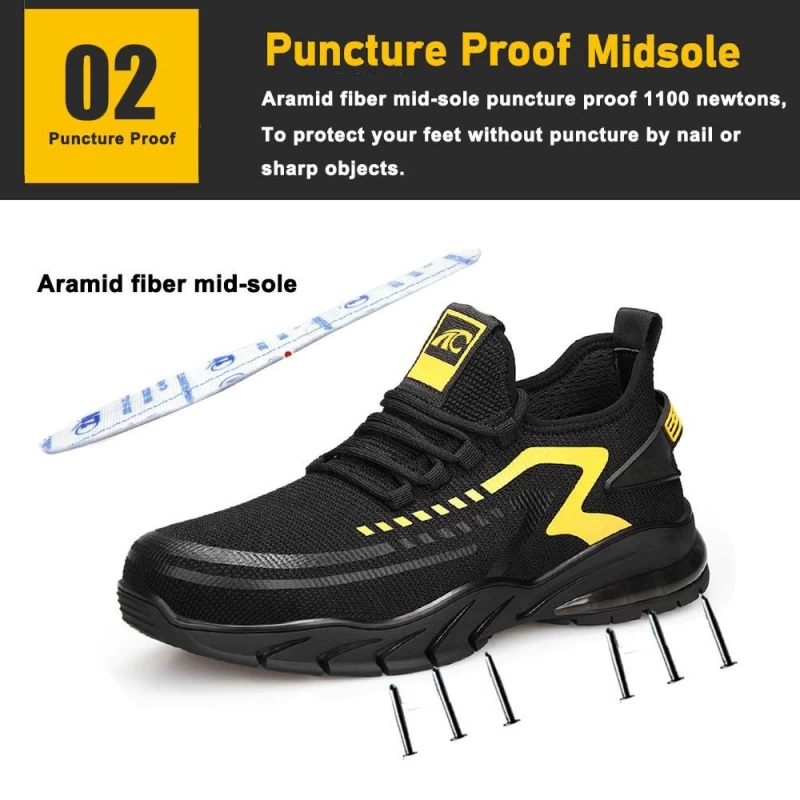 中国 TM3061减震橡胶底钢头运动安全鞋时尚 制造商