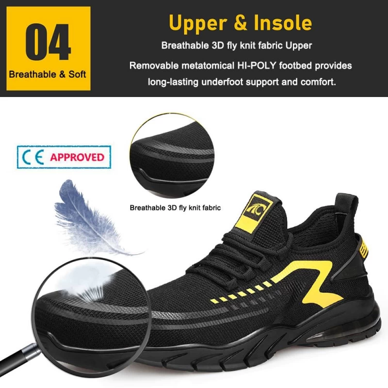 Chine TM3061 absorption des chocs semelle en caoutchouc bout en acier chaussures de sécurité de sport mode fabricant