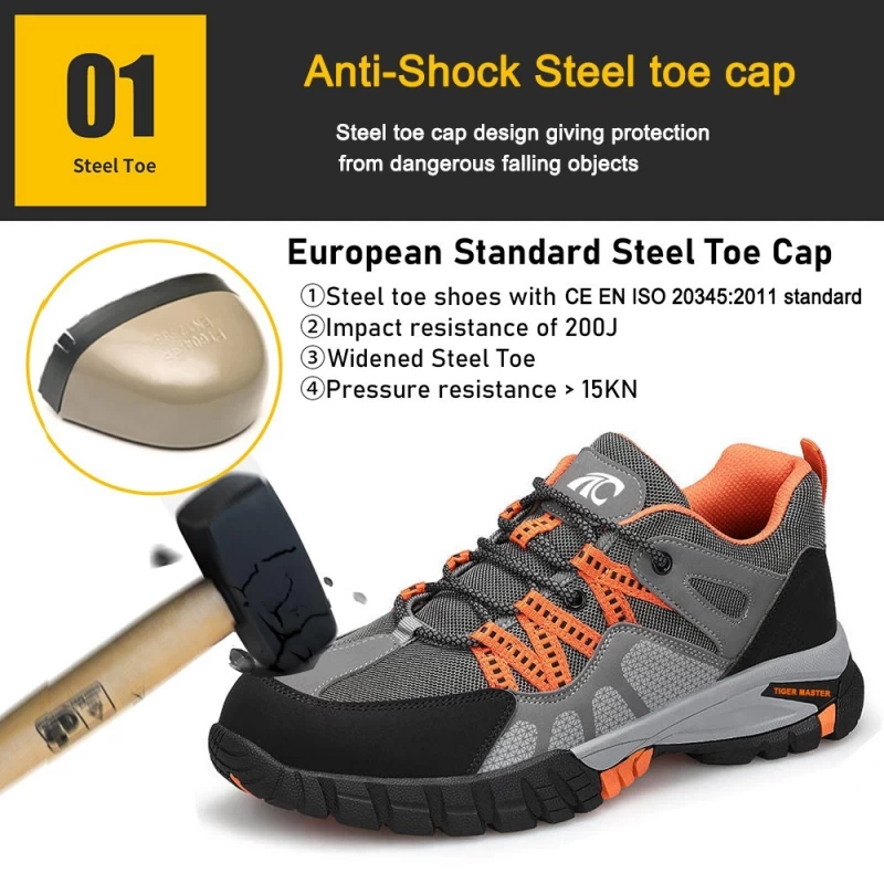 China TM3062 Hot picks sola de borracha antiderrapante de óleo biqueira de aço sapatos de segurança da moda trabalho para homens fabricante