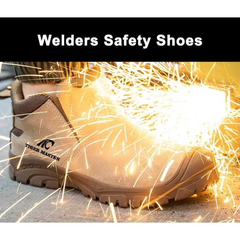 China TM2052 Rubber sole puncture proof steel toe no lace fashion safety shoes for welding manufacturer