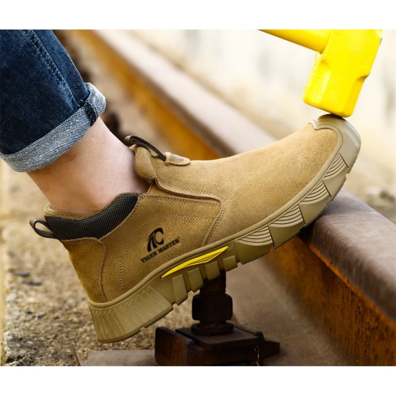 Chine TM3049 Hot picks semelle en caoutchouc antidérapante chaussures de sécurité de soudage à bout en acier sans lacets fabricant