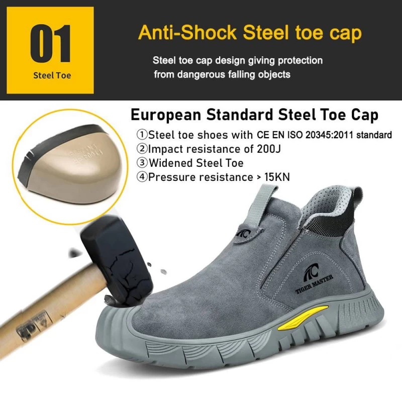 中国 TM3049 灰色橡胶底防刺穿钢趾焊工安全焊鞋 制造商