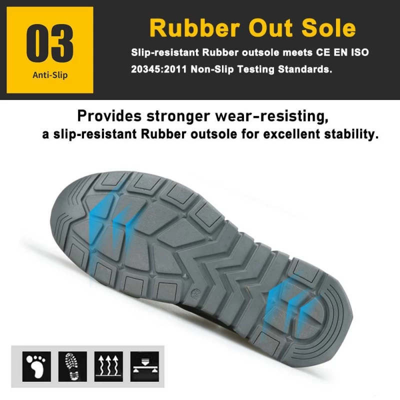 Chine TM3049 chaussures de soudage de sécurité en acier anti-crevaison à semelle en caoutchouc gris pour soudeur fabricant
