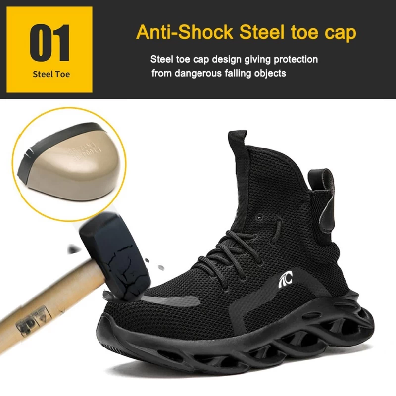 Китай TM3066 Кроссовки для мужчин с высокой лодыжкой и мягкой подошвой из ЭВА с защитой от проколов со стальным носком производителя