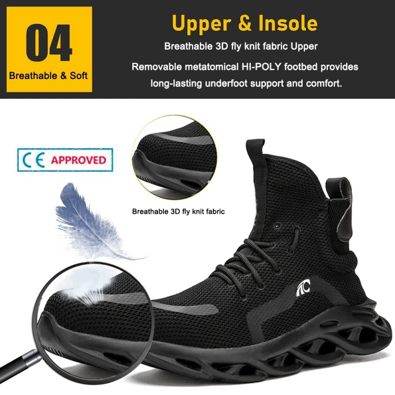 porcelana TM3066 Zapatillas de seguridad para hombre con suela de EVA suave y tobillo alto a prueba de pinchazos con punta de acero fabricante