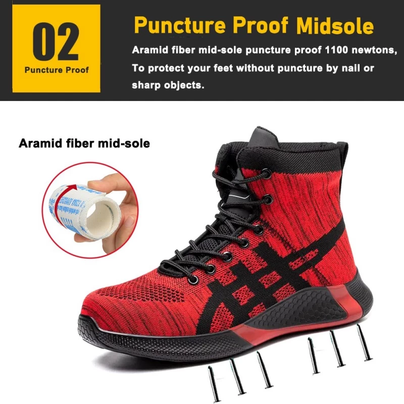 中国 TM3066 High ankle soft EVA sole puncture proof steel toe safety sneaker for men - COPY - u32tet メーカー