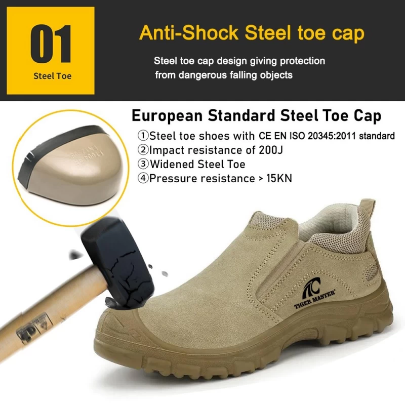 China TM3068 Non slip anti puncture steel toe fashion safety welding shoes without laces manufacturer