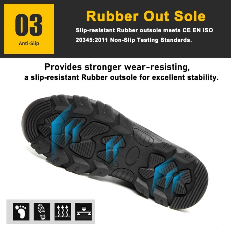 Chine TM3070 résistant à l'usure antidérapant semelle en caoutchouc bout en acier mode chaussures de sécurité sport fabricant