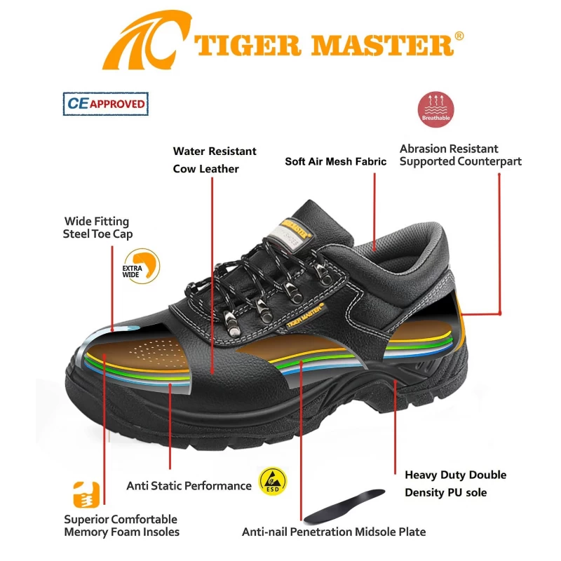 Chine TM3069L Chaussures de sécurité de travail à bout en acier antidérapant résistant à l'huile et à l'acide pour hommes industriels fabricant