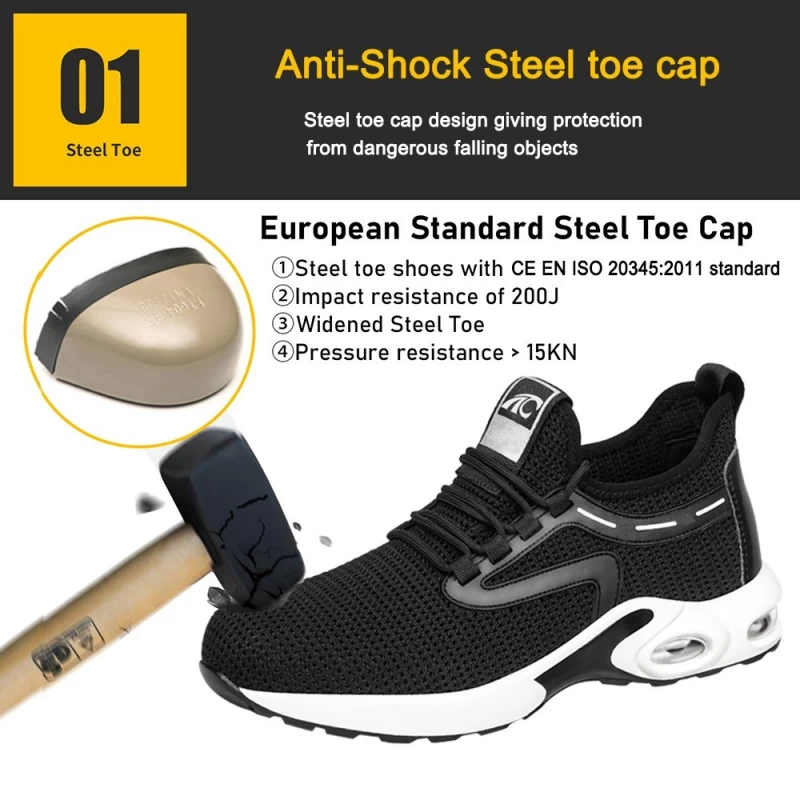Китай TM3076 Легкая дышащая защитная обувь со стальным носком, устойчивая к маслам и скольжению, спортивная для мужчин производителя