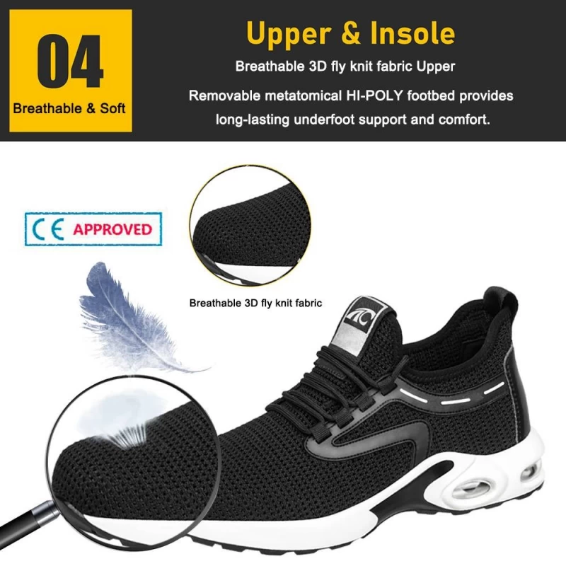 China TM3076 Sapatos de segurança leves e respiráveis ​​resistentes a óleo e antiderrapantes para esportes masculinos fabricante