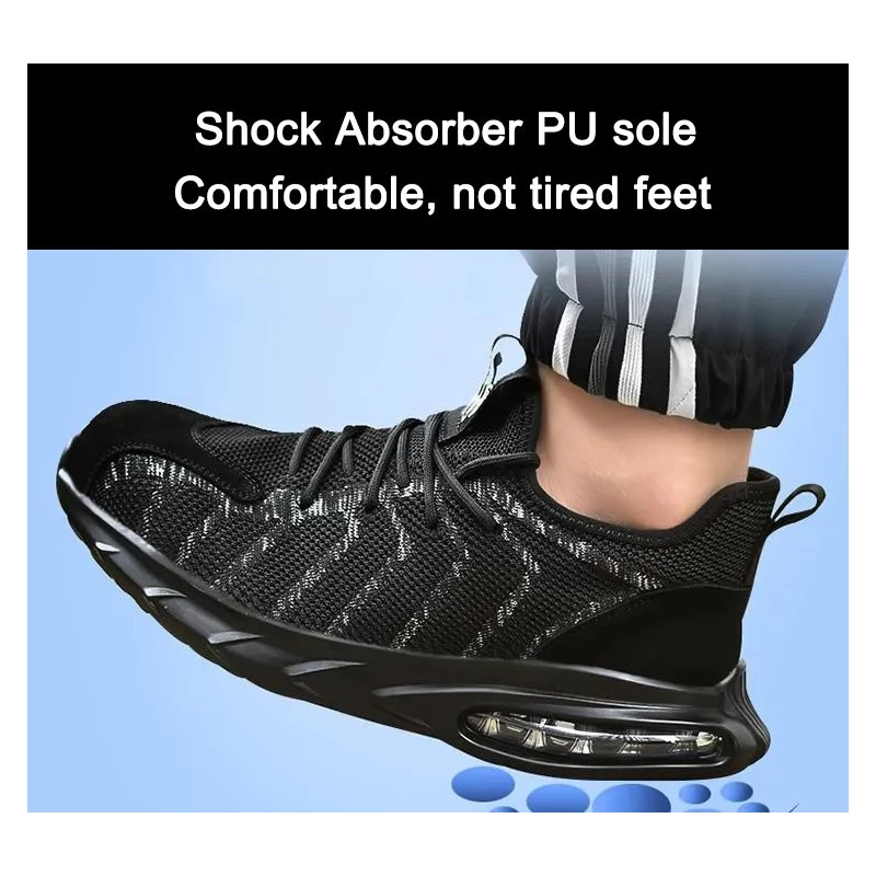 China TM3081 Anti slip pu sole light weight steel toe sports safety shoes air cushion manufacturer