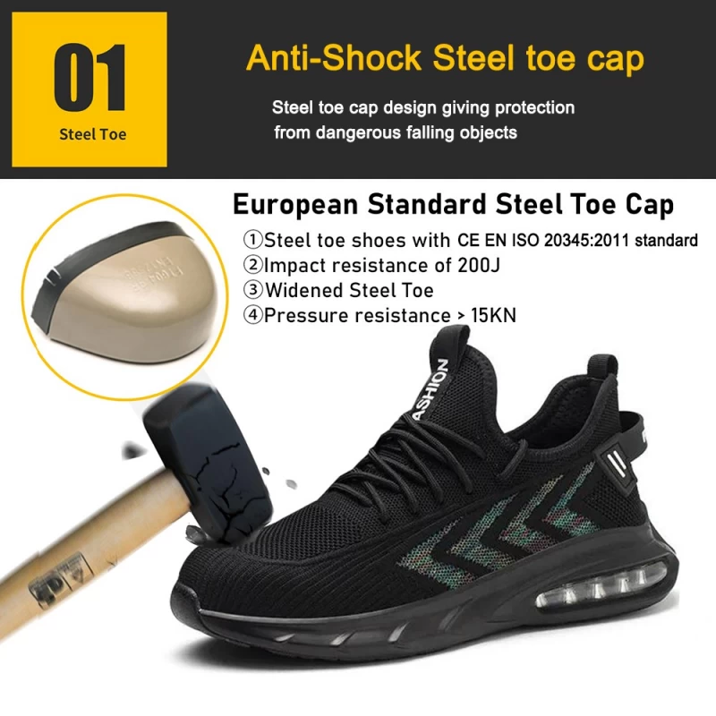 China TM3088 Shock absorber PU sole steel toe sports safety shoes for men light weight manufacturer