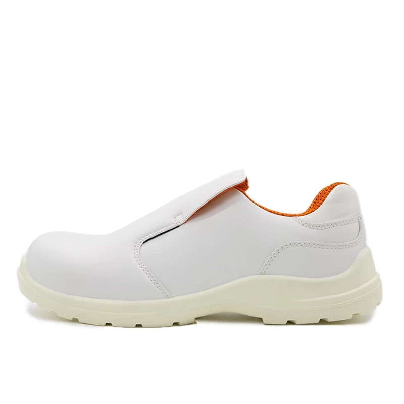 中国 TM079 白色超细纤维皮革防滑复合趾厨房安全鞋 制造商