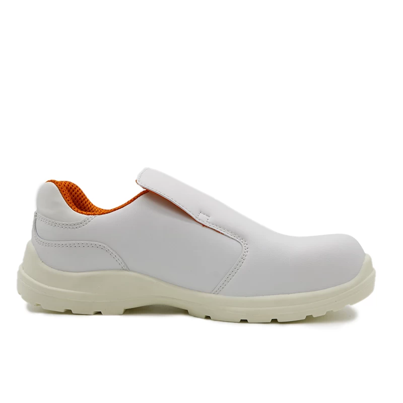 porcelana TM079 Zapatos de seguridad de chef con punta compuesta antideslizante de cuero de microfibra blanco para cocina fabricante