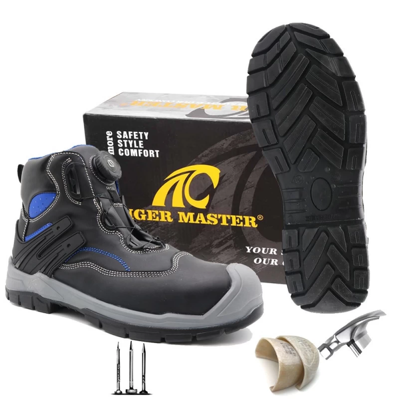 中国 TM174 New anti-slip PU sole nubuck leather puncture proof steel toe safety boots shoes for men - COPY - arei99 メーカー