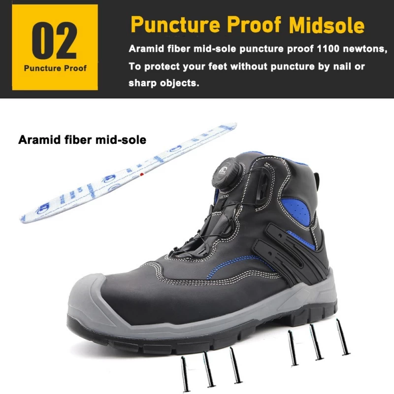 China TM175 Fast lacing system puncture-proof industrial safety shoes for men steel toe manufacturer