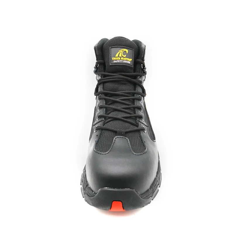 China TM177 Black cow leather composite toe waterproof safety shoes for men manufacturer