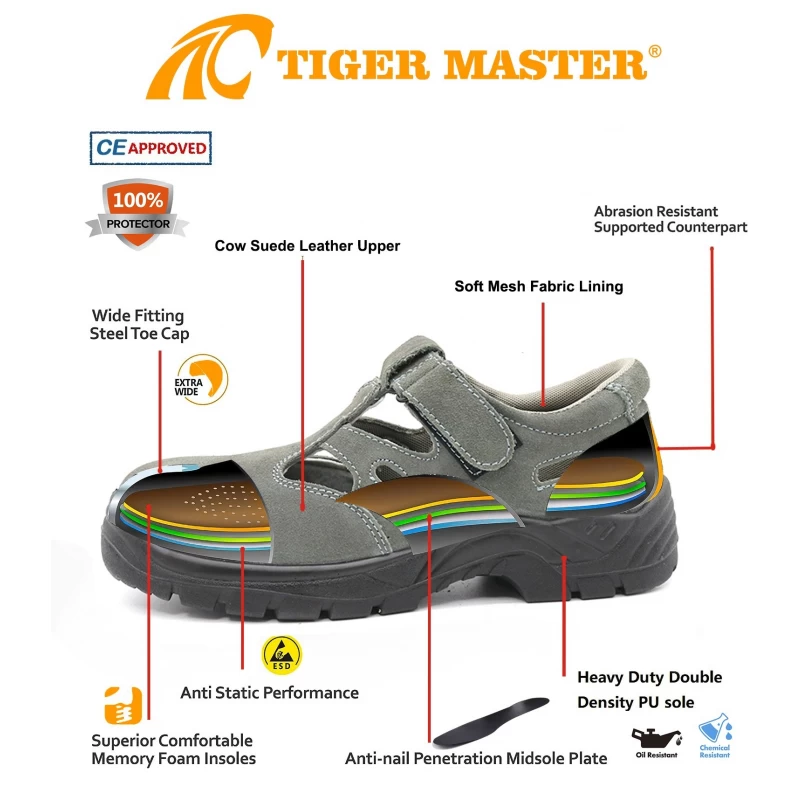 中国 TM265防滑防刺钢头夏季透气安全鞋 制造商
