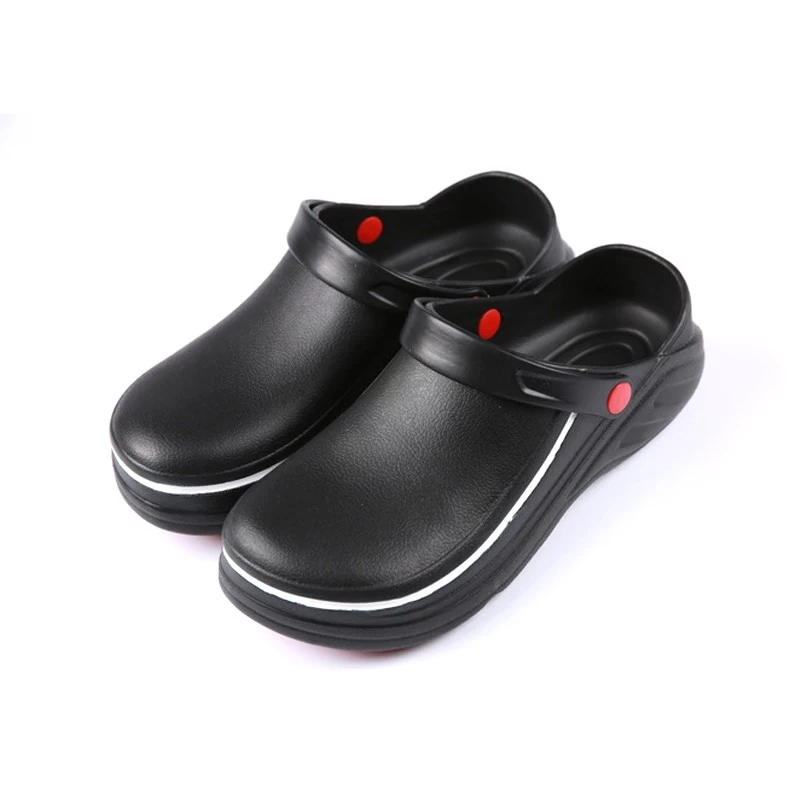 China TM080 Black anti-slip soft EVA non safety kitchen chef clogs shoes for men unisex manufacturer