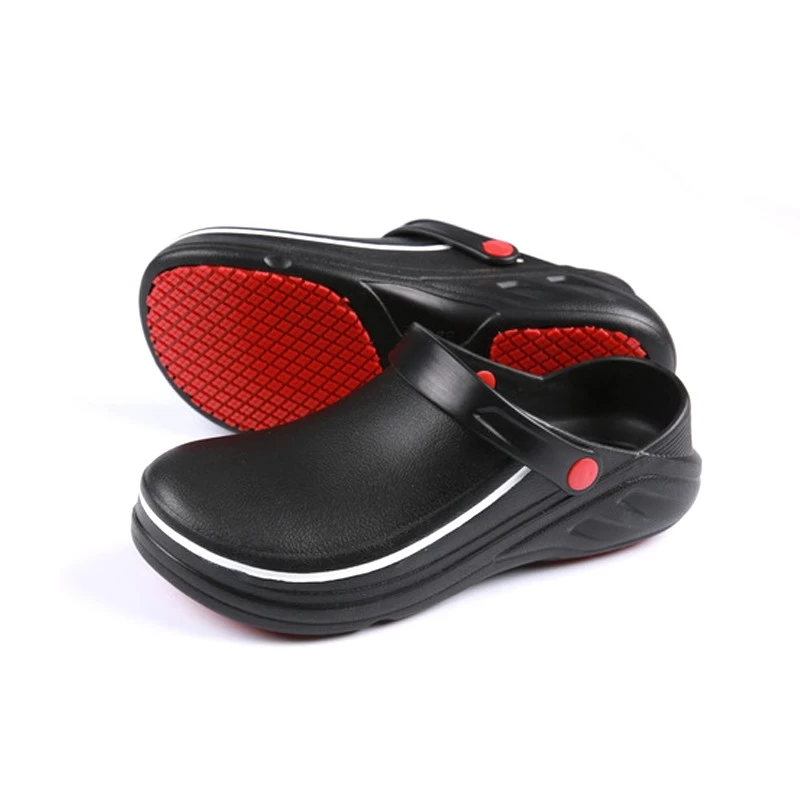 China TM080 Black anti-slip soft EVA non safety kitchen chef clogs shoes for men unisex manufacturer