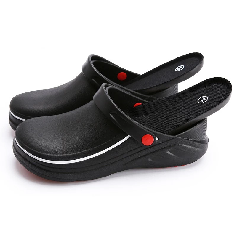 中国 TM079-1 Black microbier leather composite toe chef shoes non slip kitchen - COPY - tkq5hh 制造商