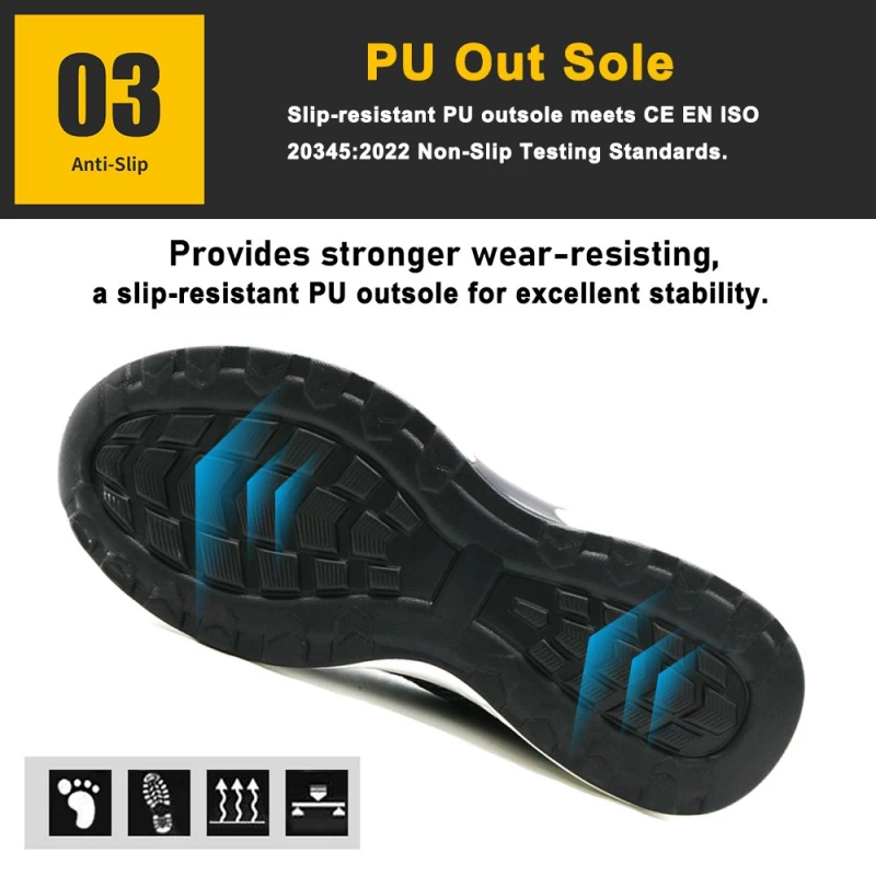 Cina TM3113 Non-slip PU sole anti-smash puncture-proof airport safety shoes without metal - COPY - ottuvl produttore
