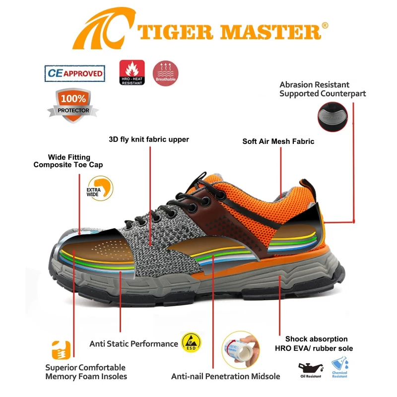 الصين TM283 نعل خارجي مطاطي مقاوم للانزلاق بالزيت، حذاء رياضي آمن بدون معدن الصانع