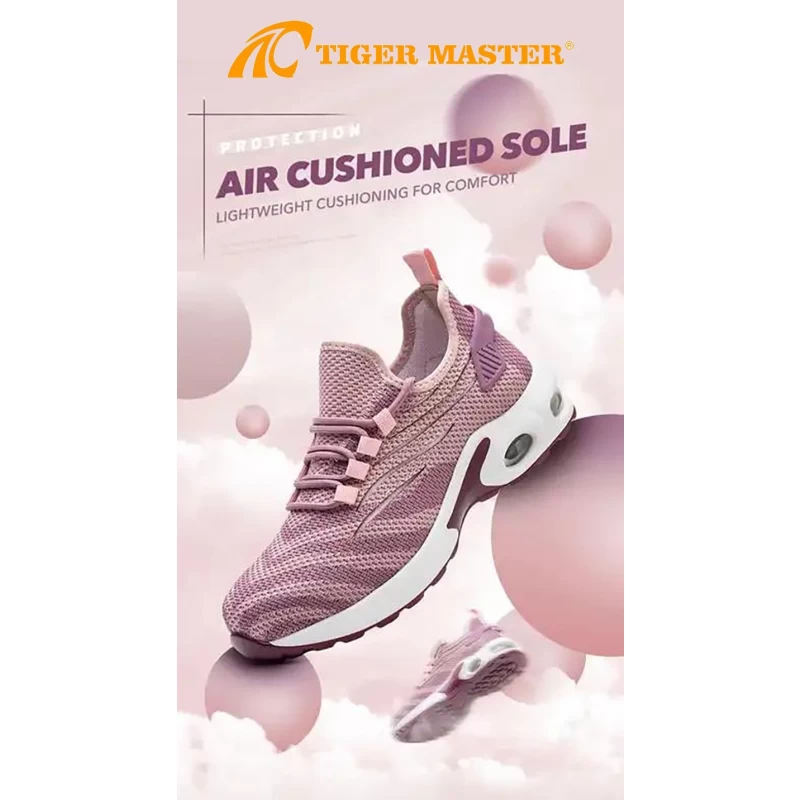 China TM3130 Anti-slip air cushioned PU sole steel toe safety shoes for women light weight manufacturer