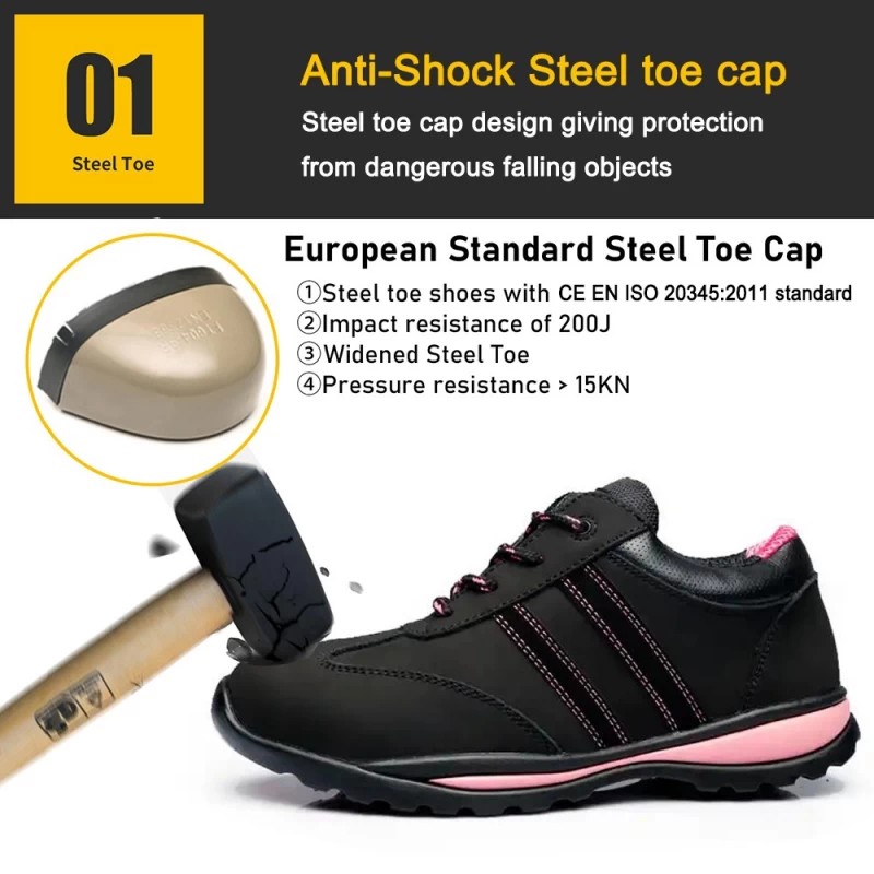 Chine Chaussures de sécurité pour femmes, semelle en caoutchouc résistante à l'usure, cuir véritable, bout en acier, TM3131 fabricant