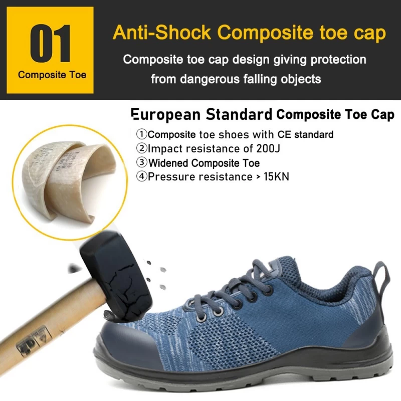 Chine TM3133 CE chaussures de sécurité de travail légères et respirantes à bout composite pour homme fabricant