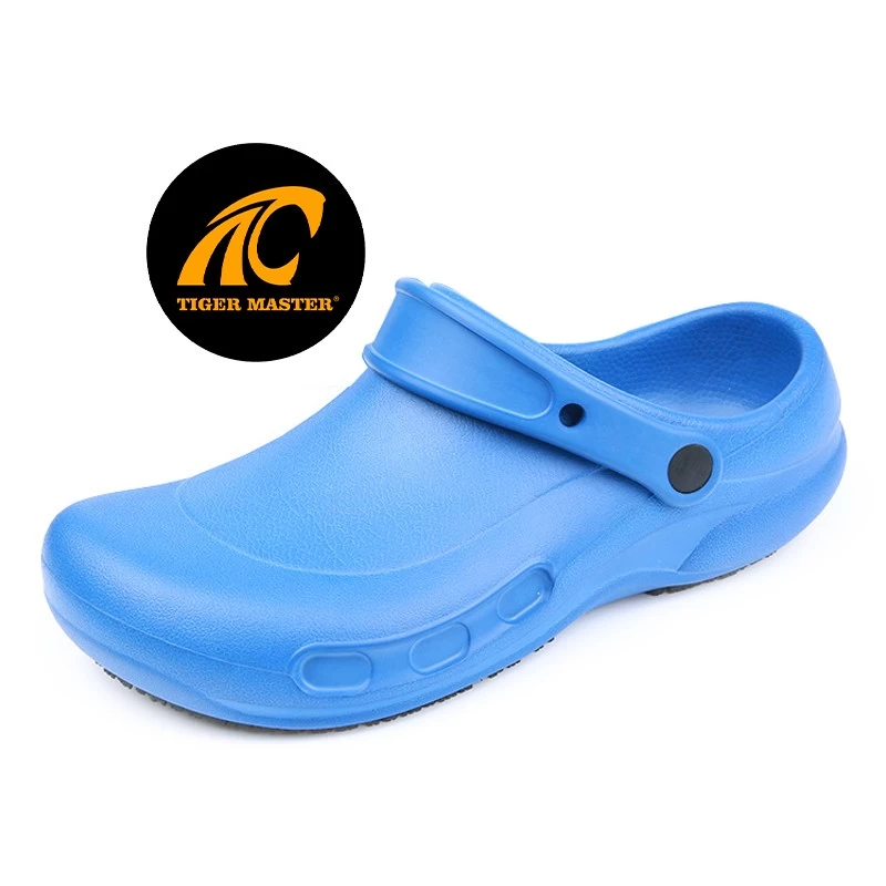 porcelana TM3128 Zapatos de chef de cocina con sandalia EVA azul antideslizante a prueba de aceite para hombres fabricante