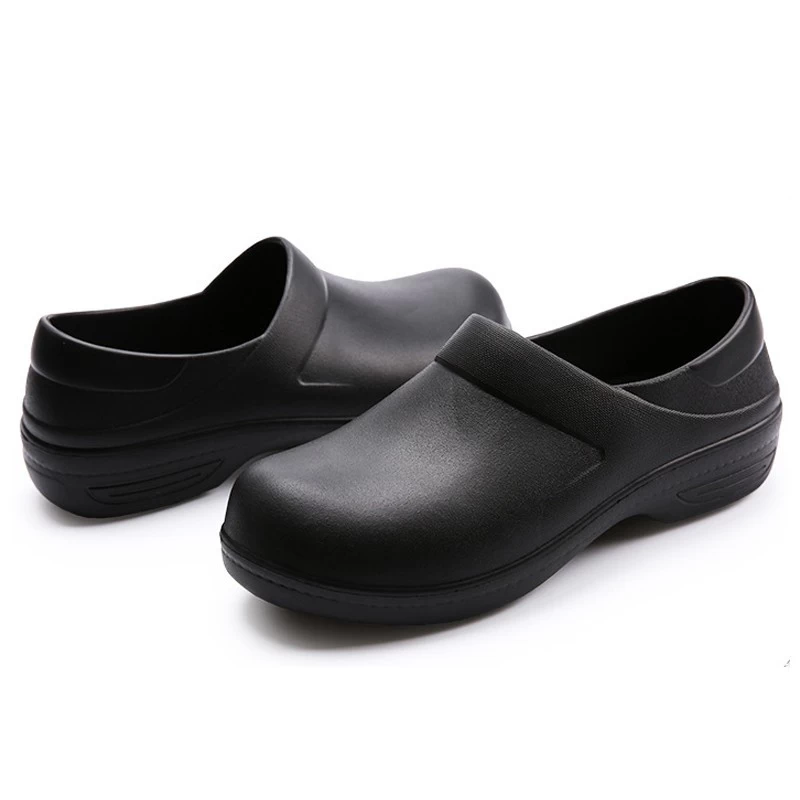 porcelana TM3129 zapatos antideslizantes impermeables para chef de cocina EVA para restaurante, color negro fabricante