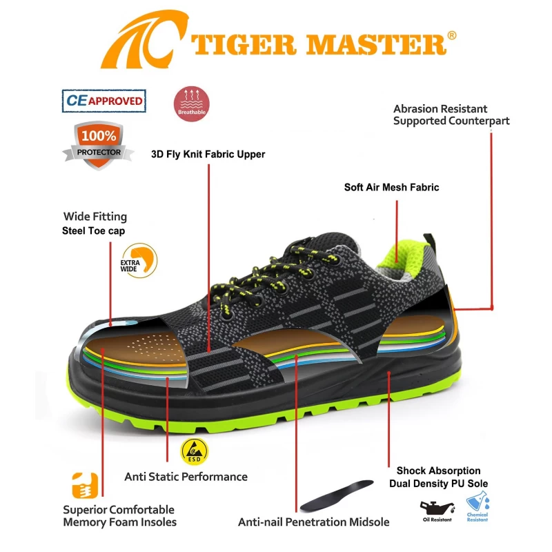 China TM274 Anti-slip oil resistant cheap sport safety shoes with steel toe manufacturer