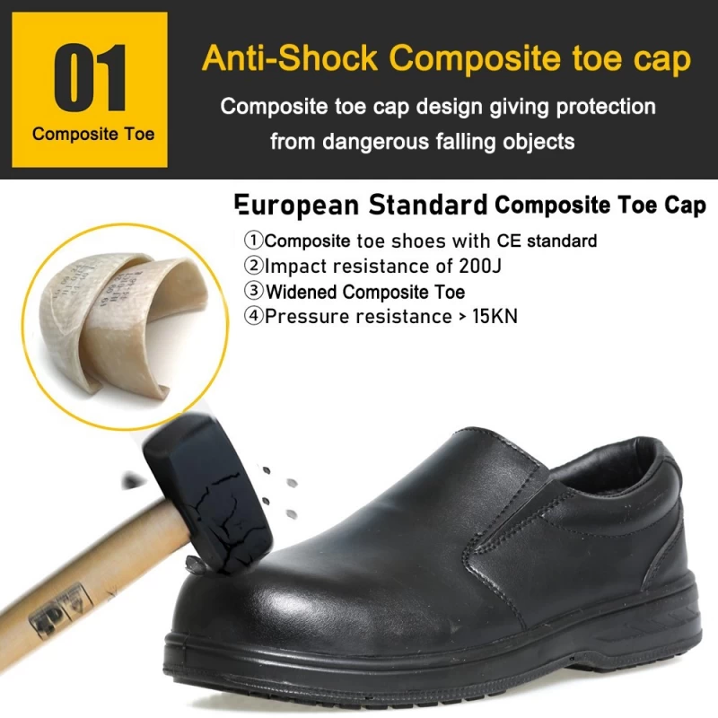 China TM043 Non metallic composite toe anti puncture executive safety shoes for men manufacturer