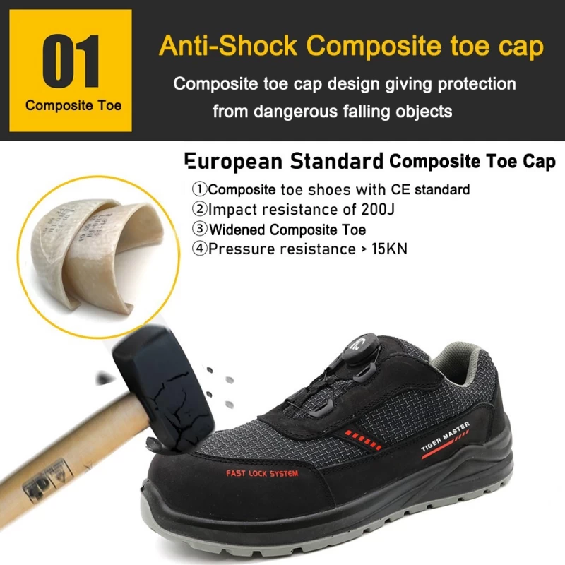 Китай TM269 Мужская рабочая защитная обувь с системой быстрой блокировки и композитным носком производителя